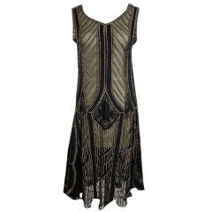 1920s Metallic Thread on Silk Flapper Dress