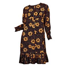 Vintage 1960s Ungaro Parallele Quirky Dot Dress