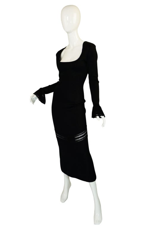 Women's 1990s Alaia Lace Panel Inset Dress