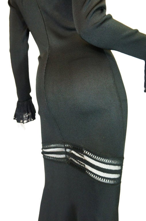1990s Alaia Lace Panel Inset Dress 4
