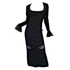1990s Alaia Lace Panel Inset Dress
