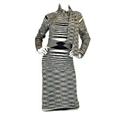 Vintage 1970s Missoni Scarf Neck Sweater Dress