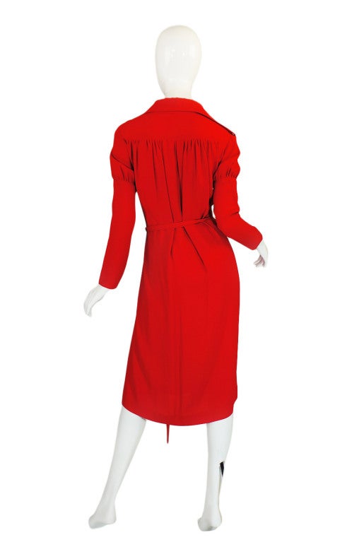 1970s Red Moss Crepe Corset Ossie Clark at 1stdibs