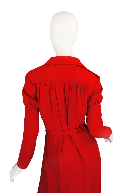 1970s Red Moss Crepe Corset Ossie Clark at 1stdibs
