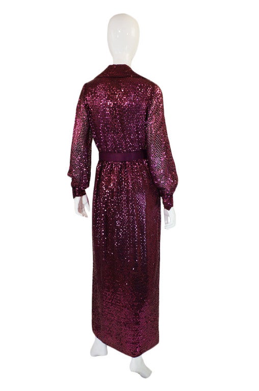 1970s Sequin Oscar De La Renta Dress In Excellent Condition In Rockwood, ON