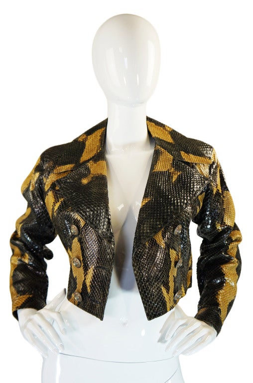 1990s Rare & Important Azzedine Alaia Python Jacket In Excellent Condition For Sale In Rockwood, ON