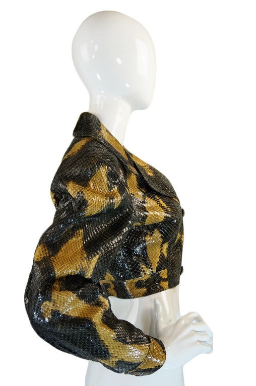 1990s Rare & Important Azzedine Alaia Python Jacket For Sale 2