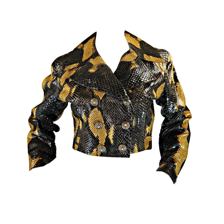 1990s Rare & Important Azzedine Alaia Python Jacket For Sale