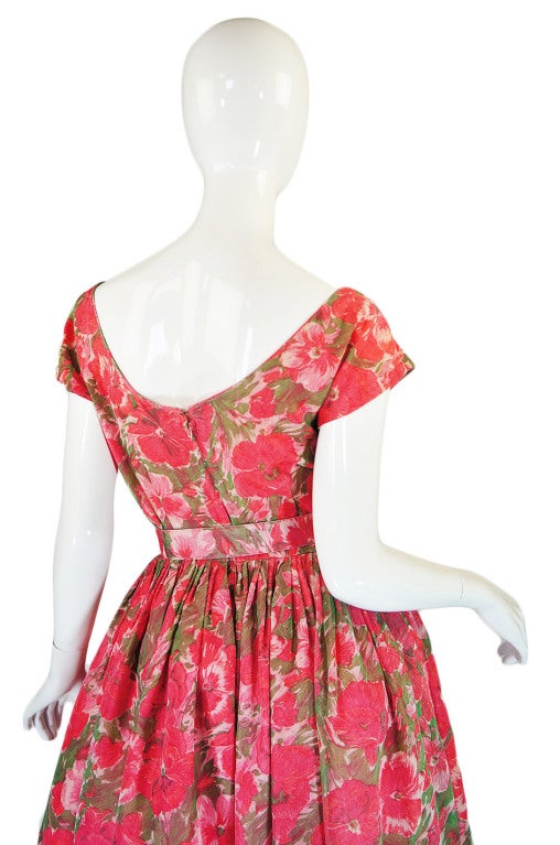 1950s Gigi Young Pink Floral Dress 4