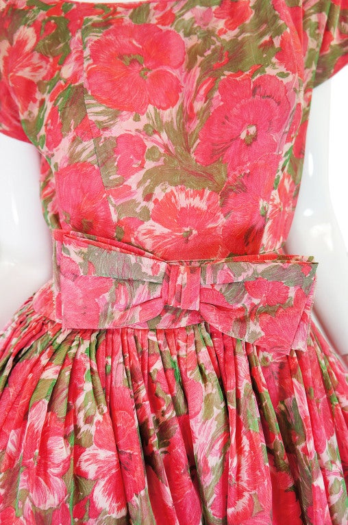 1950s Gigi Young Pink Floral Dress 5