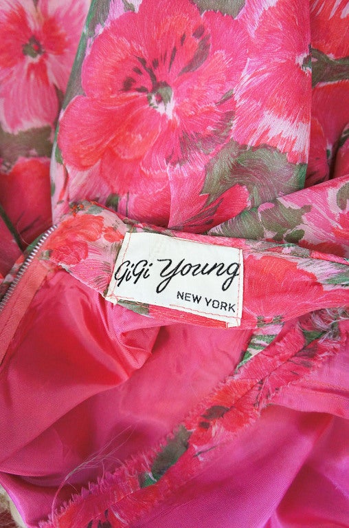 1950s Gigi Young Pink Floral Dress 6