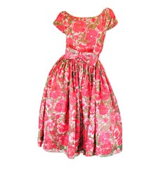 Vintage 1950s Gigi Young Pink Floral Dress