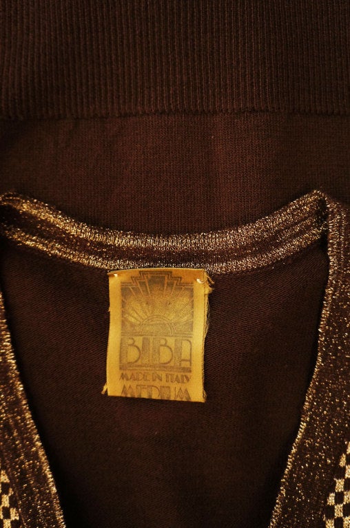 1960s Gold Metallic Thread Biba Sweater 4