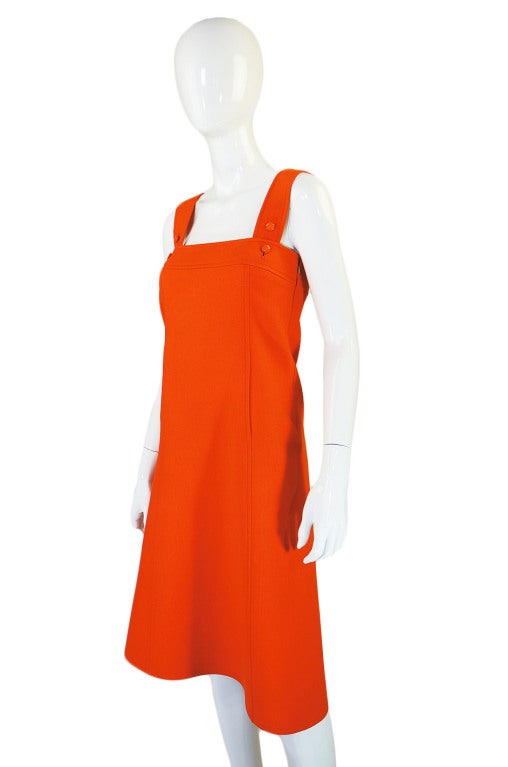 1960s Orange Courreges A-Line Dress at 1stdibs
