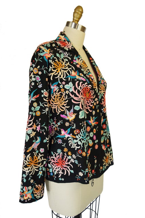 Women's 1920s Colorful Embroidered Silk Jacket