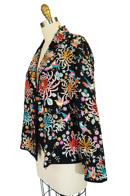 1920s Colorful Embroidered Silk Jacket 3