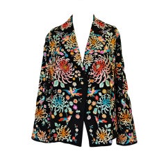 1920s Colorful Embroidered Silk Jacket