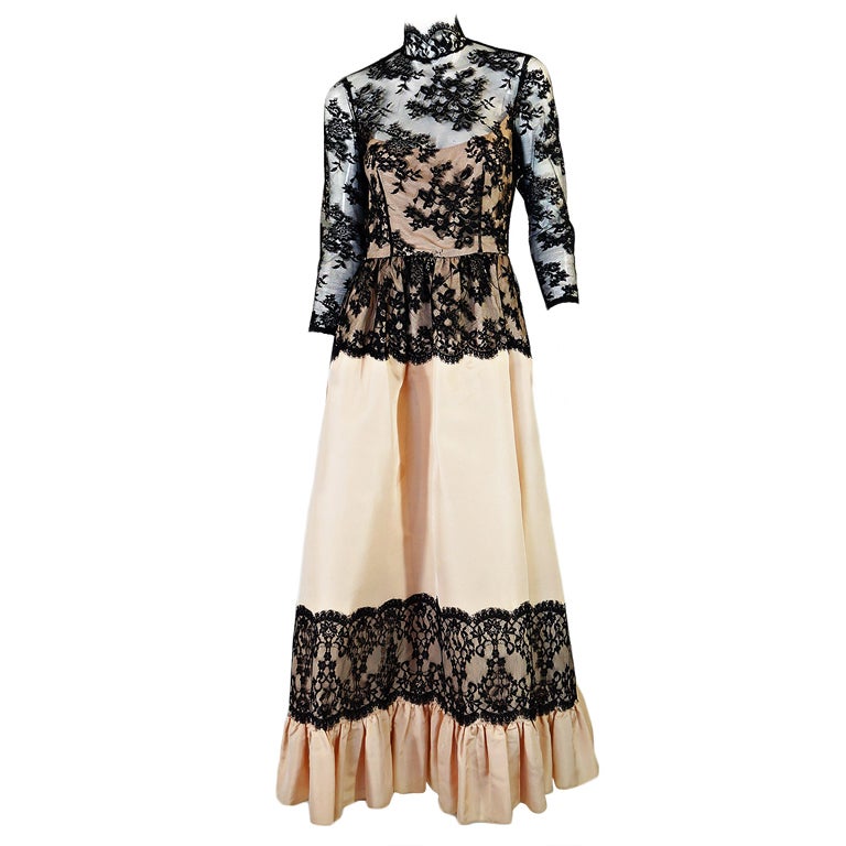 1960s Oscar De la Renta Lace Gown