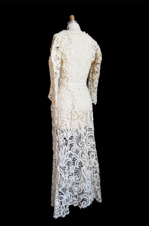 c.1905 Amazing Battenburg Lace Dress at 1stdibs