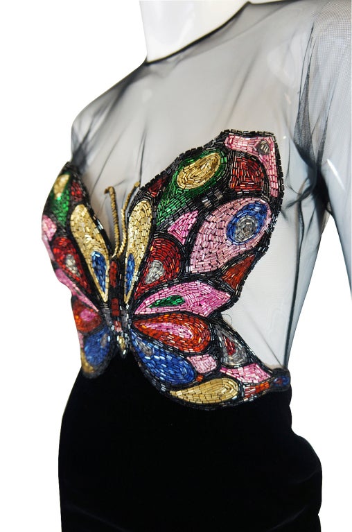 1980s Oscar De la Renta Butterfly Gown 4