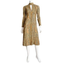 1970s Gold Adele Simpson Dress