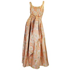 1950s Silk Brocade Ceil Chapman Gown