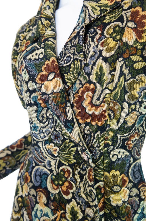 c1970 Rare Biba Tapestry Flare Coat 4