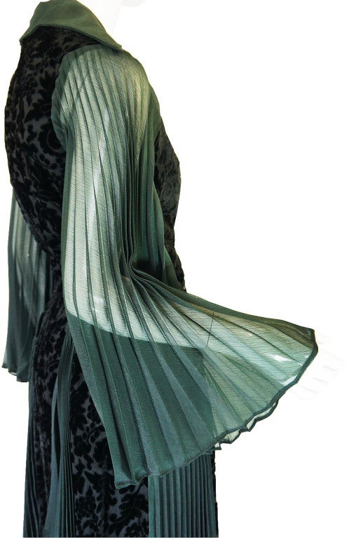 1970s Cut Velvet Thea Porter Gown For Sale 3