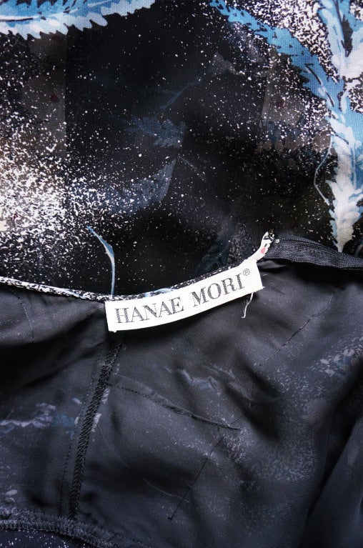 1970s Silk Chiffon Hanae Mori Maxi Dress 6