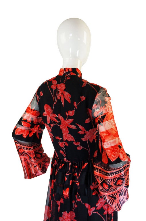 1960s Silk Coral Oscar De La Renta Gown 2