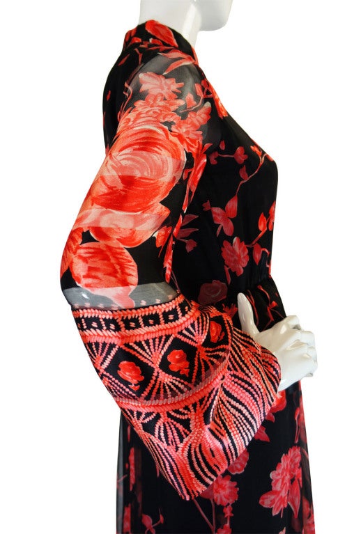 1960s Silk Coral Oscar De La Renta Gown 3