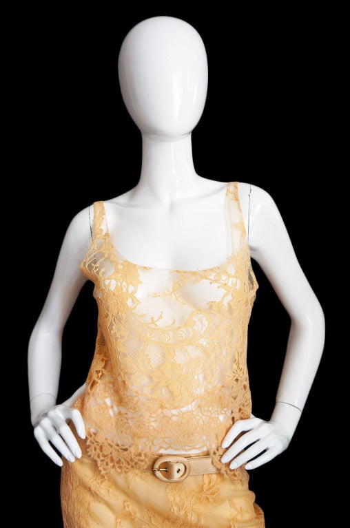 Women's 1990s Pale Peach Lace & Knit Valentino