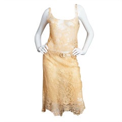 Vintage 1990s Pale Peach Lace & Knit Valentino