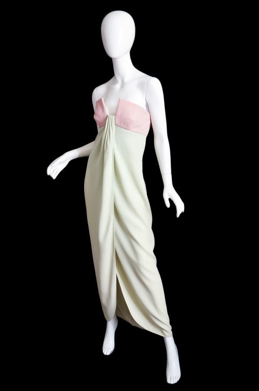 Women's 1965 Valentino Silk Pink & Mint Gown