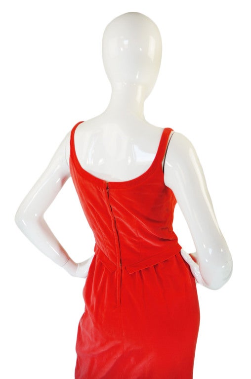 1950s Coral Emma Domb Rose Dress 3