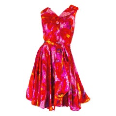 Vintage 1960s Coral Mr Blackwell Party Dress