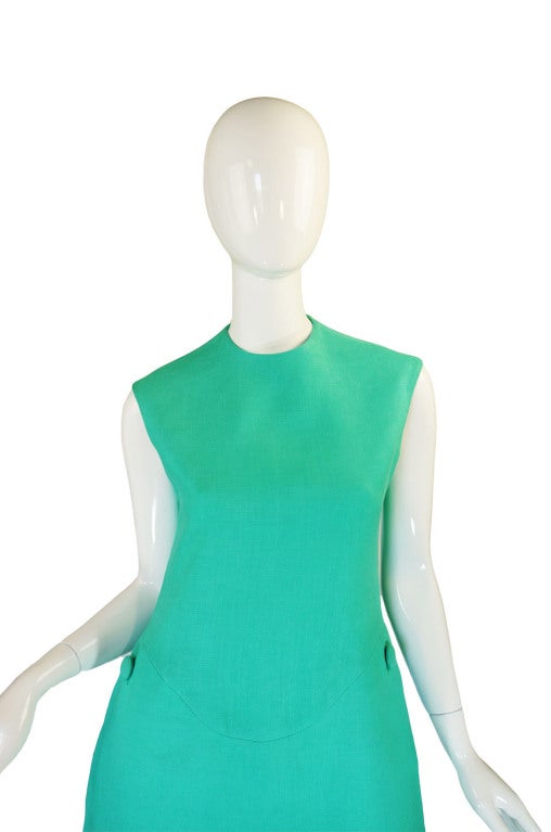 1960s Turquoise Couture Beene Dress 1