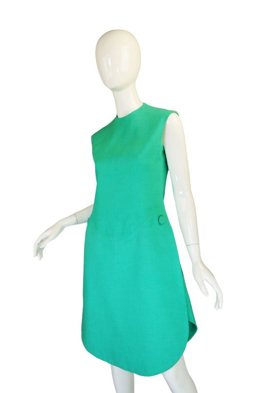 1960s Turquoise Couture Beene Dress 2