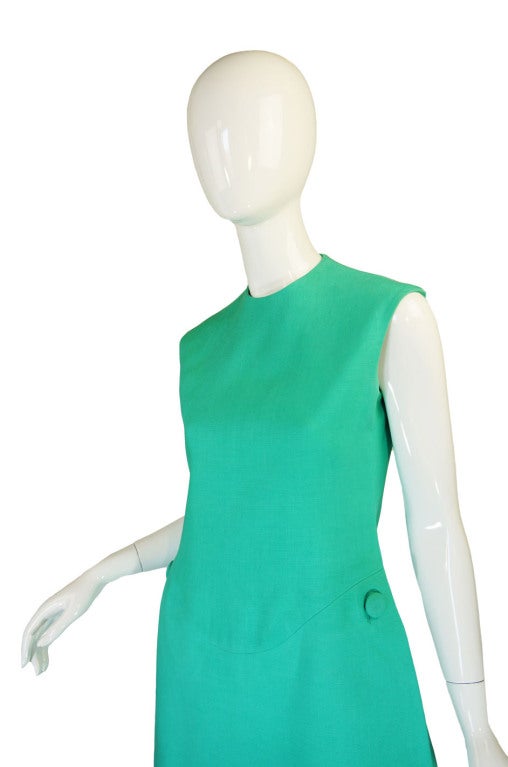 1960s Turquoise Couture Beene Dress 3