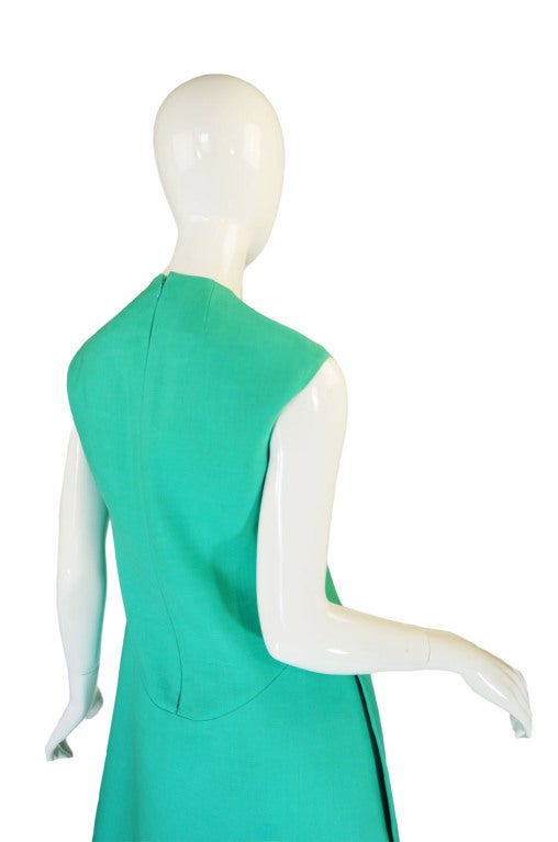 1960s Turquoise Couture Beene Dress 4