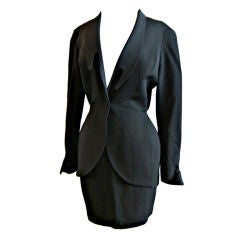 Thierry Mugler Black Wool Cocktail Suit