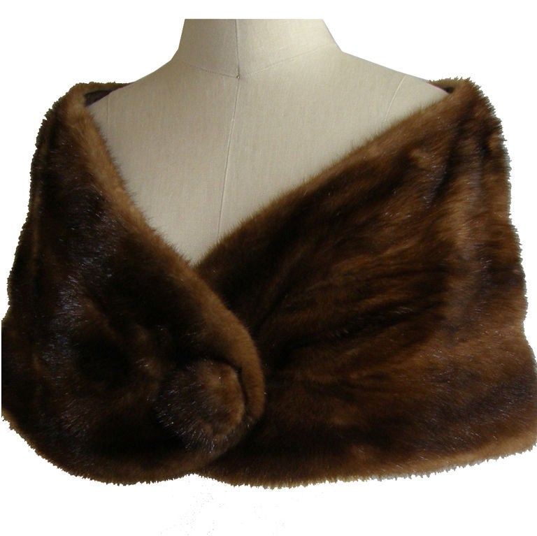 Pretty Brown Mink Stole For Sale