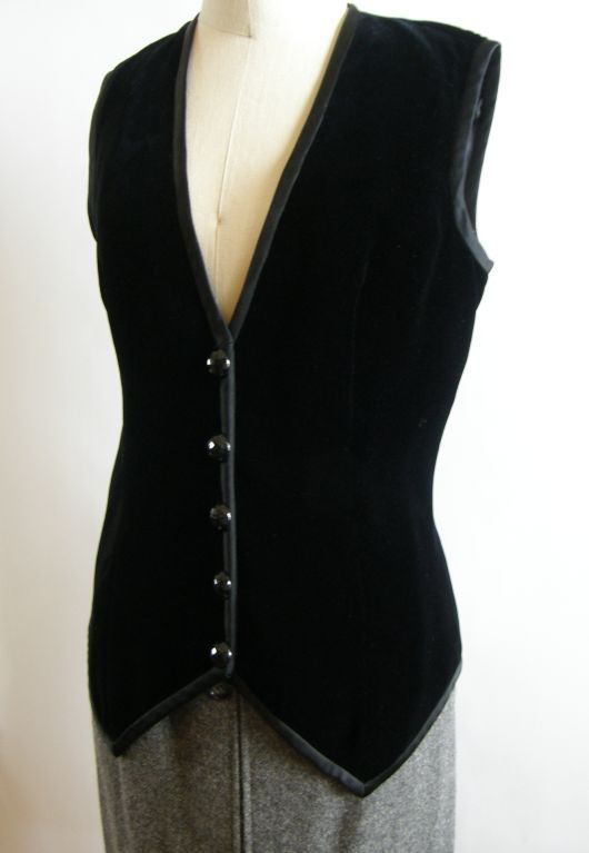 Dressy black velvet vest from the Valentino 