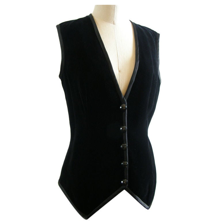 Women's Valentino Black Velvet Vest For Sale