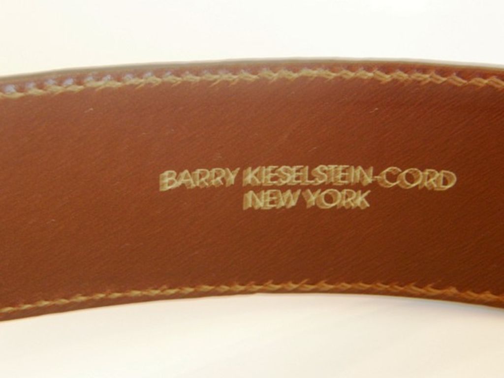 Beautiful Barry Kieselstein Cord brown alligator belt with a vermeil (gold-plated sterling silver) buckle, circa early 1980s. In excellent condition.