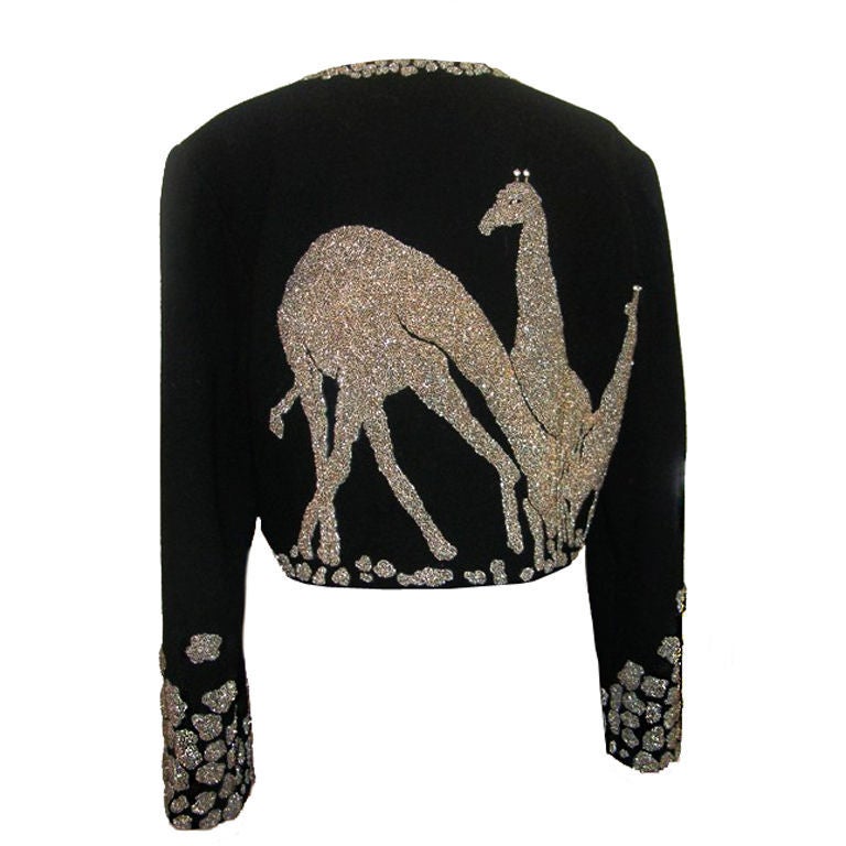 Geoffrey Beene Beaded Giraffe "Circus" Jacket For Sale