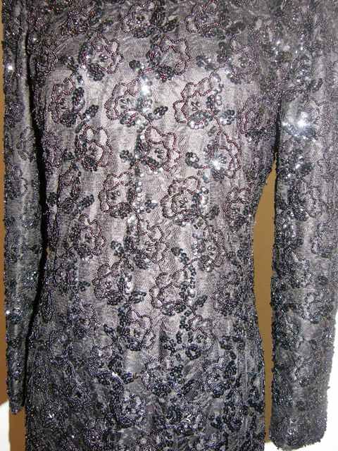 1980's Carolina Herrera Black Cocktail Dress