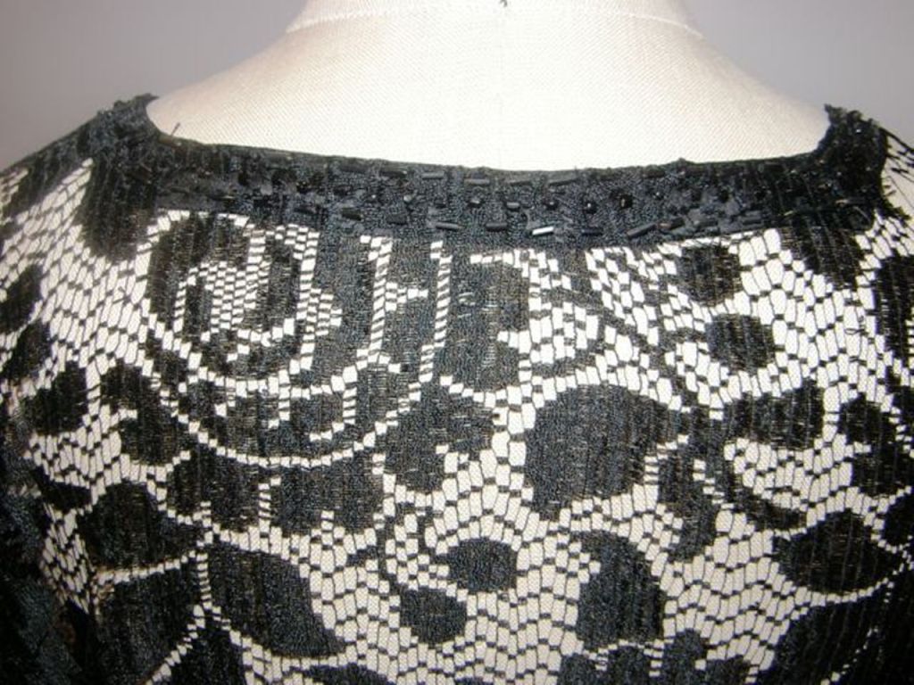Antique Black Lace Dress/Overlay For Sale 1