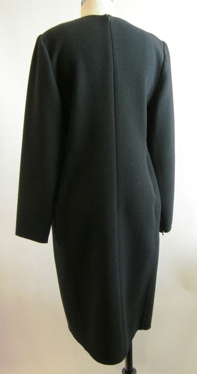Black Wool Oscar De la Renta Cocktail Dress