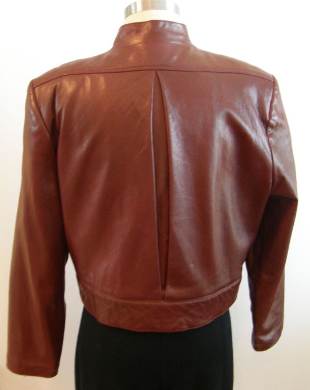 Women's 1980's Geoffrey Beene Leather Jacket For Sale